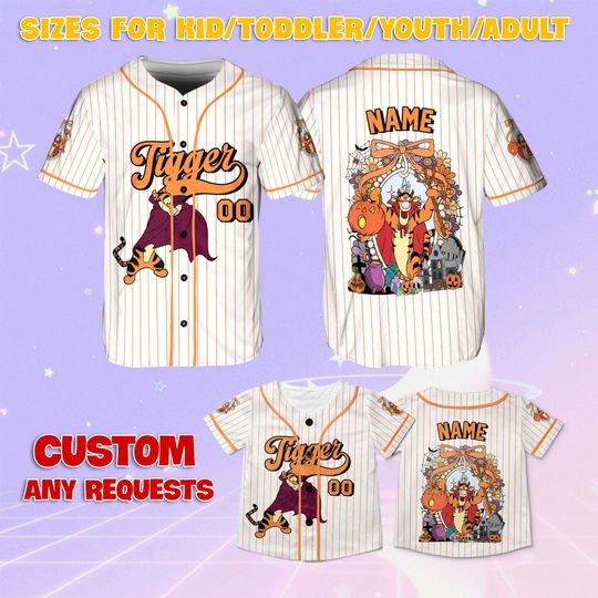 Discover Winnie The Pooh Tigger Halloween Coquette Bow Jersey, Disney Tigger Halloween Mirror Shirt, Disney Pooh And Friends Spooky Season Shirt