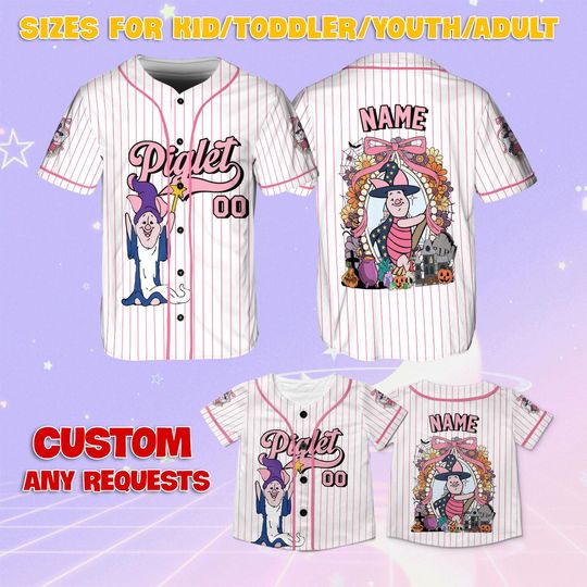 Discover Winnie The Pooh Piglet Halloween Coquette Bow Jersey, Disney Piglet Halloween Mirror Shirt, Disney Piglet Mirror Bow Halloween Shirt