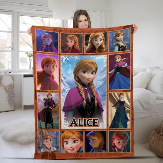 Discover Disney Frozen Princess Anna Multiple Graphics Customize Fleece Blanket