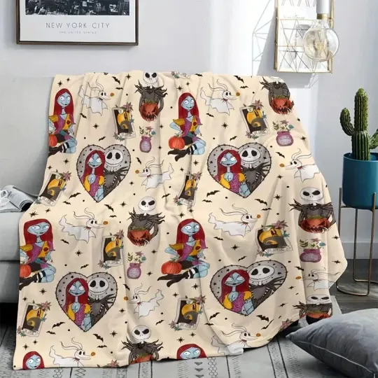 Discover Disney The Nightmare Before Christmas Sally & Jack Ghost Dog Fleece Blanket