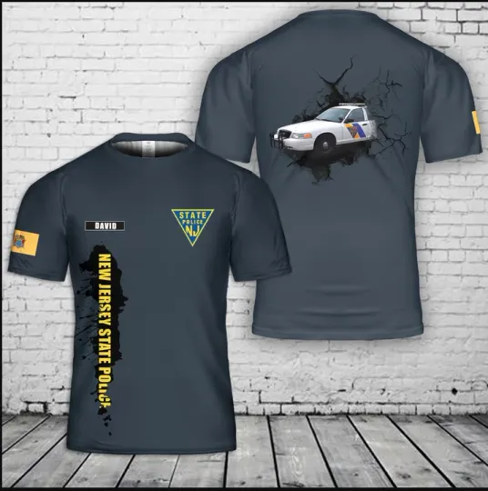 Custom Name New Jersey State Police 3D T-Shirt