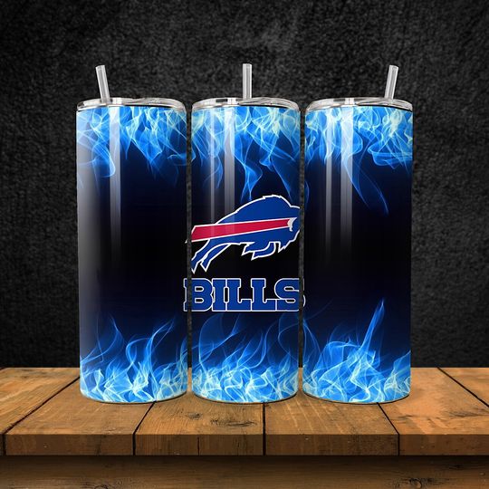 Discover Buffalo Footabll Team Bills Tumbler with Lid and Straw, Gift for Football Fan