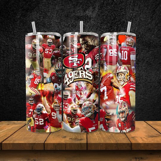 Discover San Francisco Footabll Team 49ers Tumbler with Lid and Straw, Gift for Football Fan