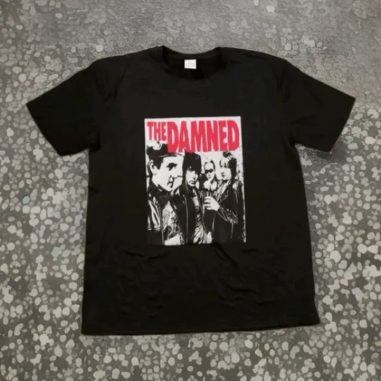 Discover THE DAMNED Classic Logo Punk Rock Retro T-Shirt