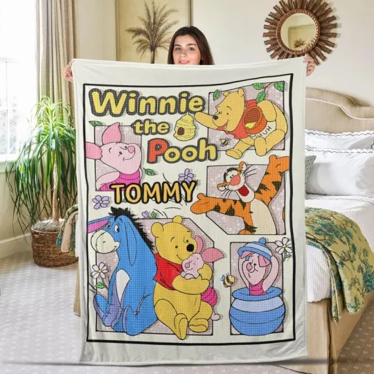 Discover Disney Winnie The Pooh Disneyworld Magic Kingdom Customize Fleece Blanket