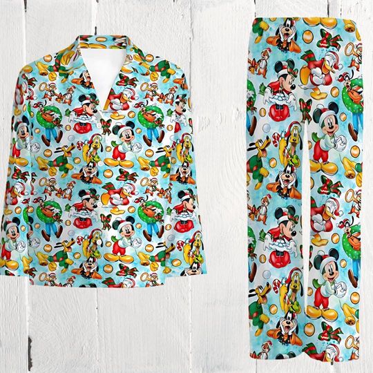 Matching Mickey Christmas Pajamas Set,Mickey and Friends  PJs for Couples & Family ,Disney Inspired LoungeWear