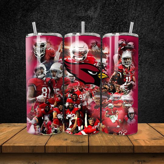 Discover 20OZ skinny stainless steel Arizonna Cardinals football football tumbler