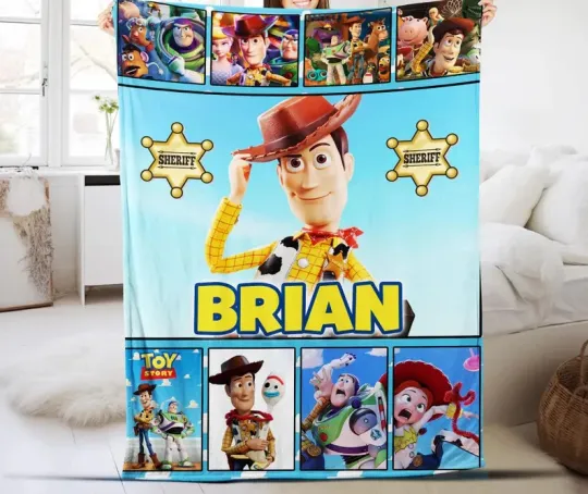 Discover Disney Toy Story Woody Buzz Lightyear Birthday Gifts Customize Fleece Blanket