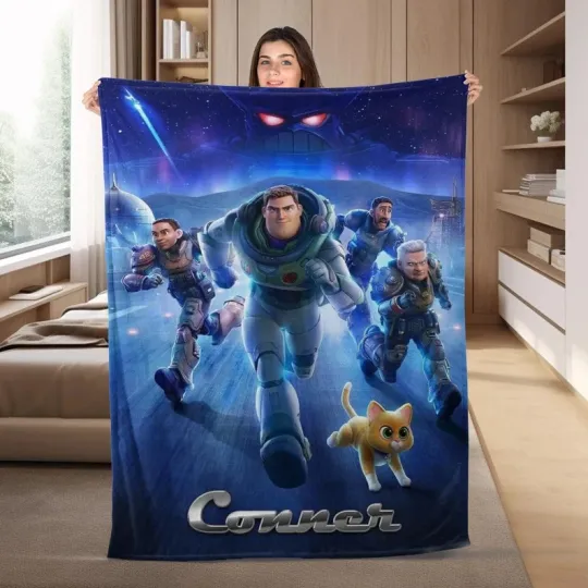 Discover Disney Toy Story Buzz Lightyear & Galaxy Squad Running Customize Fleece Blanket