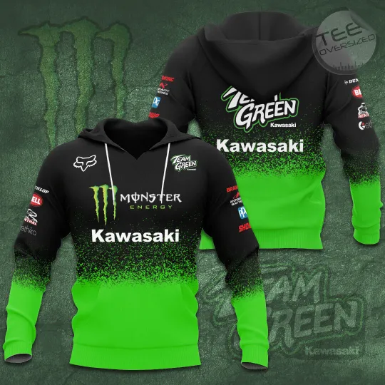 Discover Kawasaki Motorcycle Racing Team 3D Hoodie, Unisex All Size, Gift For Friend