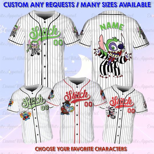 Discover Stitch Horror Baseball Jersey, Stitch Horror Halloween Shirt, Trick Or Treat Stitch Shirt, Stitch Horror Movies Shirt, Horror Stitch Costume