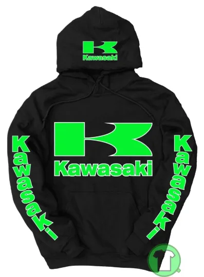 Kawasaki Green Bike Racing Ninja 3D Hoodie Black