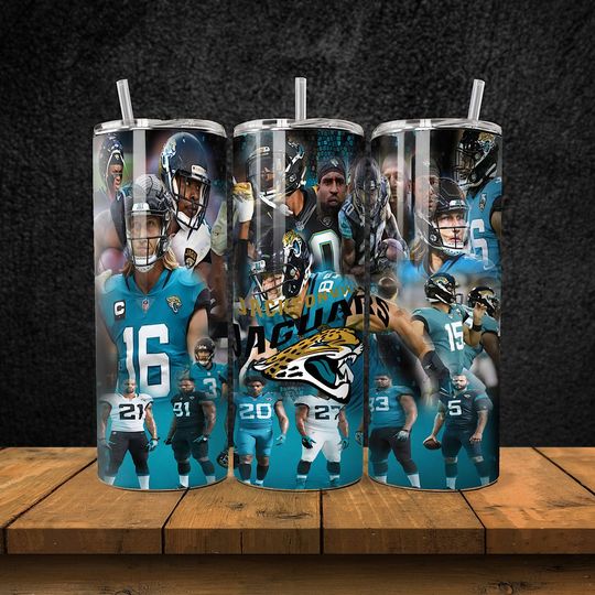 Discover 20OZ skinny stainless steel Jacksonville Jaguars football football tumbler
