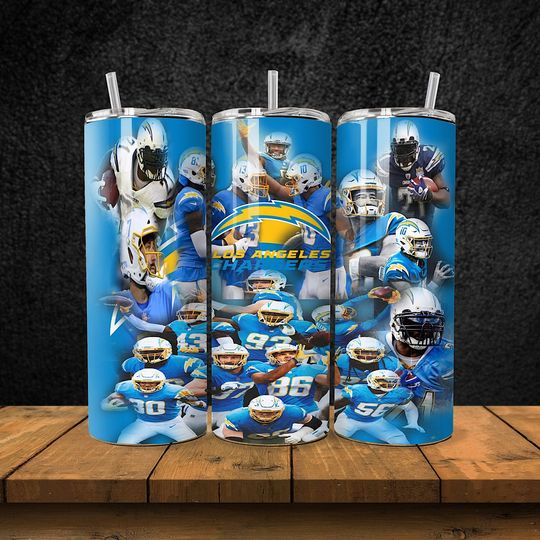 Discover 20OZ skinny stainless steel Los Angeles Chargers football football tumbler