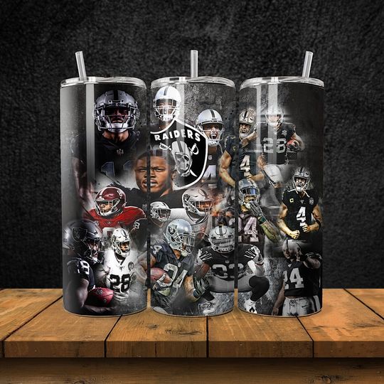 Las Vegas Raiders Tumbler with Lid and Straw, Gift for Football Fan