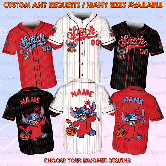 Discover Disney Stitch Halloween Jersey, Disney Fall Pumpkin Stitch Jersey, Disney Stitch Spooky Season Shirt, Stitch Horror Halloween Shirt