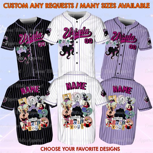 Discover Disney Ursula Halloween Jersey, Disney The Little Mermaid Halloween Jersey, Bad Witches Club Shirt, Disneyland Villains Halloween Shirt