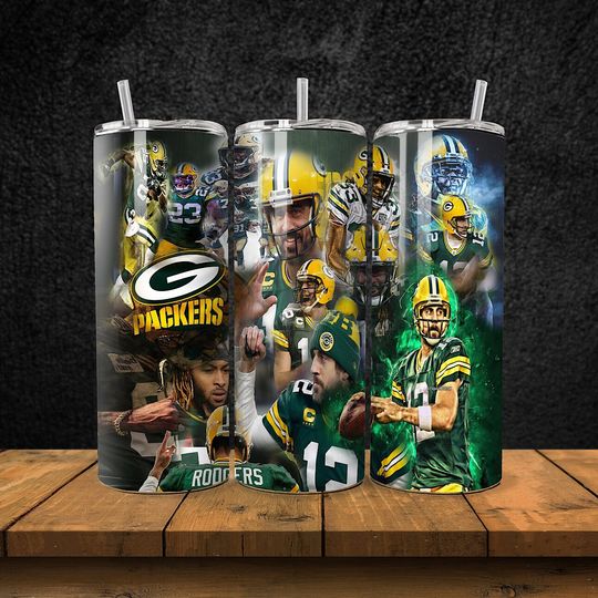 Discover 20OZ skinny stainless steel Green Bay Packers football football tumbler