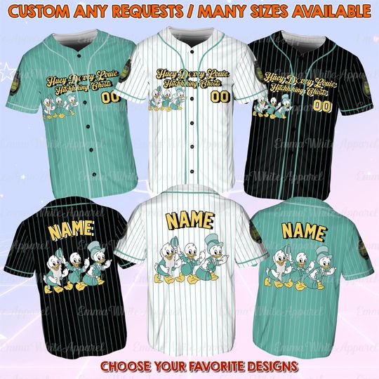 Discover Disney DuckTales Characters Halloween Costume Shirt, Huey Dewey And Louie Costume Shirt, Disney Haunted Mansion Hitchhiking Ghosts Jersey