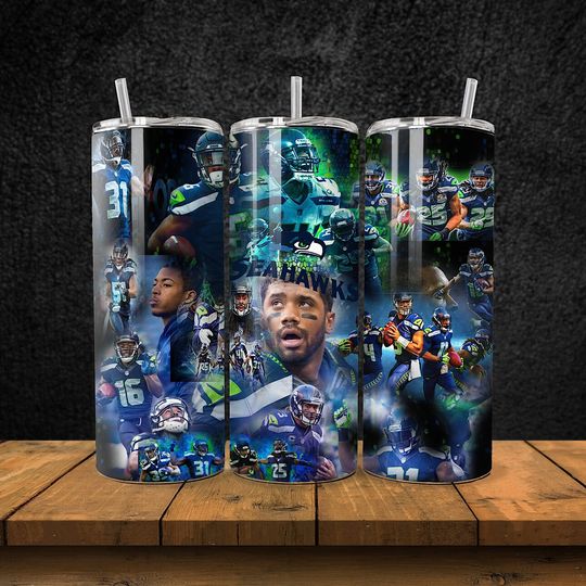Discover 20OZ skinny stainless steel Seattle Seahawks football football tumbler