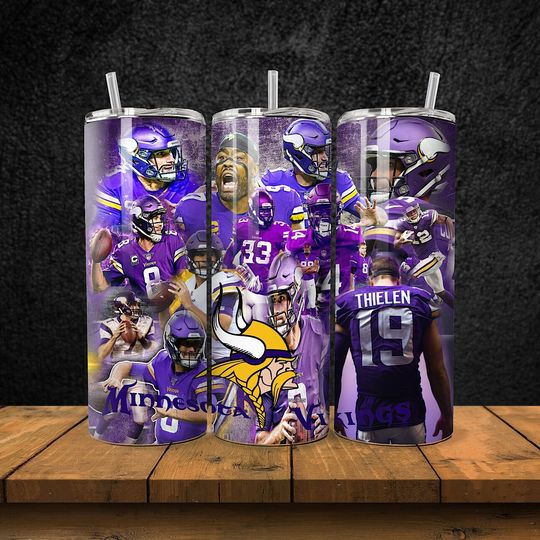 Discover 20OZ skinny stainless steel Minnesota Vikings football football tumbler