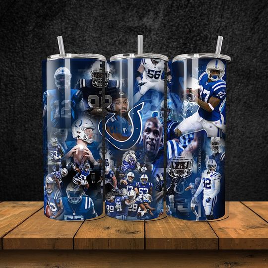 Discover 20OZ skinny stainless steel Indianapolis Colts football football tumbler