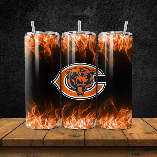 Discover 20OZ skinny stainless steel Chicago Bears football football tumbler