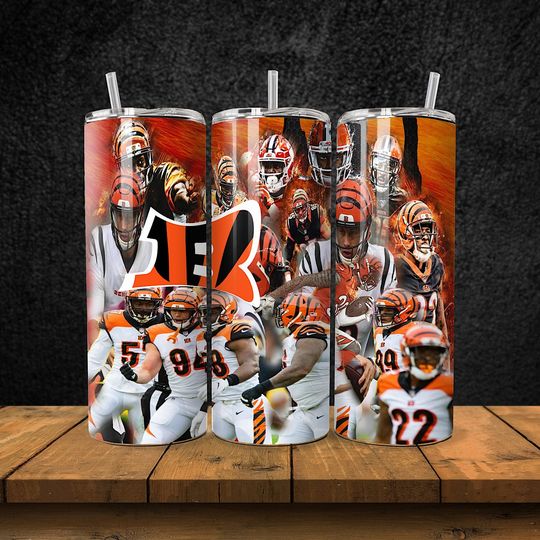 Discover 20OZ skinny stainless steel Cincinnati Bengals football football tumbler