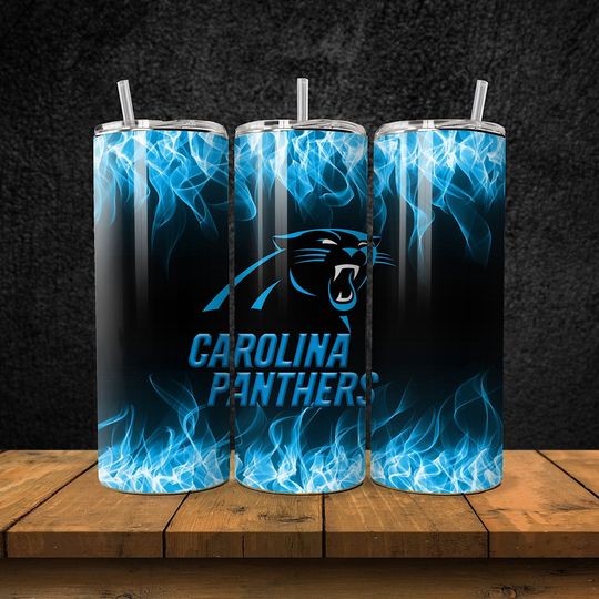 Discover 20OZ skinny stainless steel Carolina Panthers football football tumbler