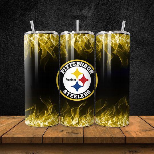 Discover 20OZ skinny stainless steel Pittsburgh Steeler football football tumbler