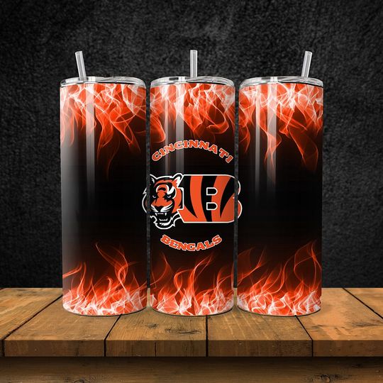 Discover 20OZ skinny stainless steel Cincinnati Bengals football football tumbler