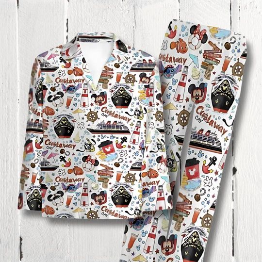 Matching Disney Cruise Pajamas Set ,Mickey PJs for Couples & Family , Disney-Inspired Lounge Wear