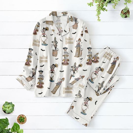 Discover Disney The Haunted Mansion Pajamas Set, Mickey Pajamas Family, Disneyland Halloween Shirt, Disney Character Pajamas For Women