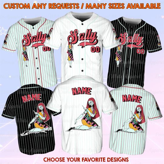 Discover Disney Sally Skellington Halloween Jersey, Disney The Nightmare Before Christmas Characters Shirt, Disneyland Halloween Family Shirt