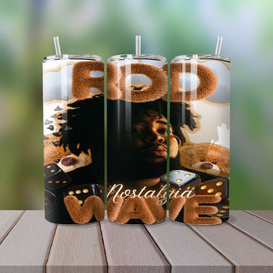 Rod Wave Tumbler with Lid and Straw, Rod Wave Fan Gifts