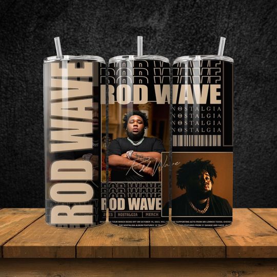 Rod Wave Tumbler with Lid and Straw, Rod Wave Fan Gifts