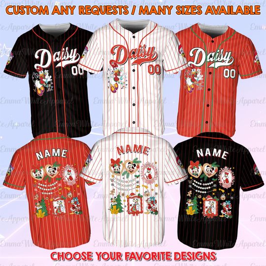 Discover Disney Coquette Bows Mickey And Friends Christmas Jersey, Christmas Daisy Coquette Bow Jersey, Disney Daisy Christmas Coquette Bow Shirt