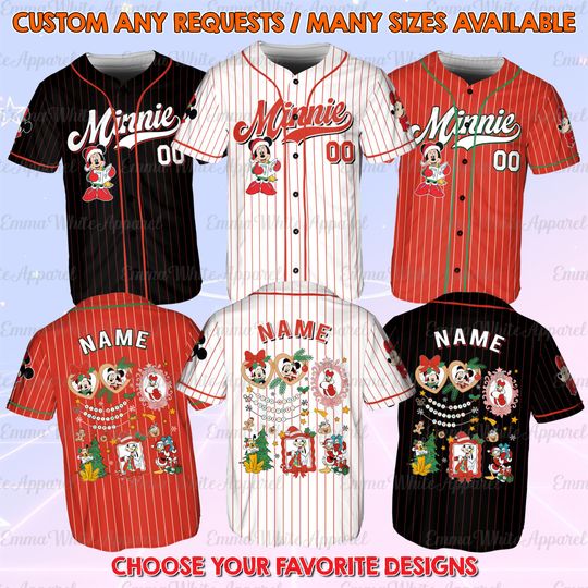 Discover Disney Coquette Bows Mickey And Friends Christmas Jersey, Christmas Minnie Coquette Bow Jersey, Minnie Mouse Christmas Coquette Bow Shirt