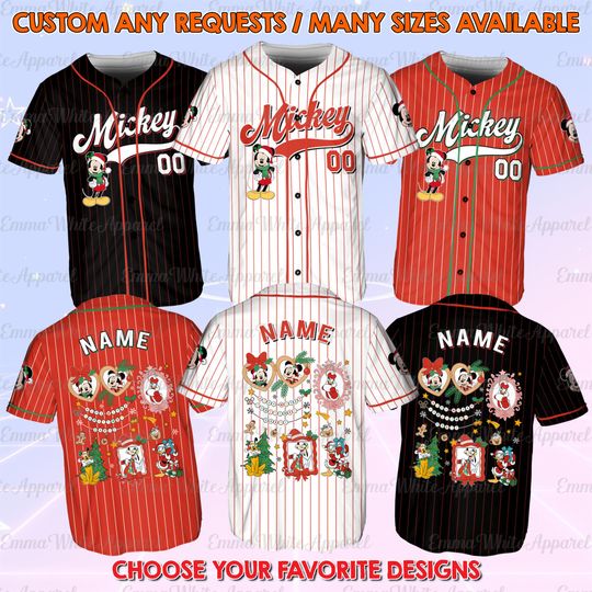 Discover Disney Coquette Bows Mickey And Friends Christmas Jersey, Christmas Mickey Coquette Bow Jersey, Mickey Mouse Christmas Coquette Bow Shirt