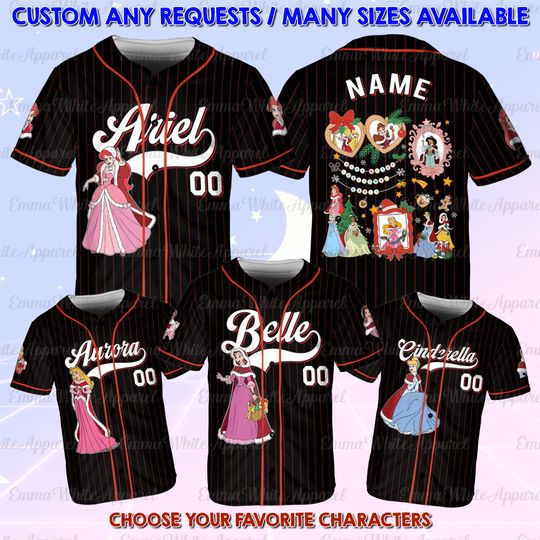 Discover Disney Princess Coquette Christmas Jersey, Princess Coquette Xmas Shirt, Disney Girls Trip Xmas Jersey, Disneyland Xmas Holiday Shirt