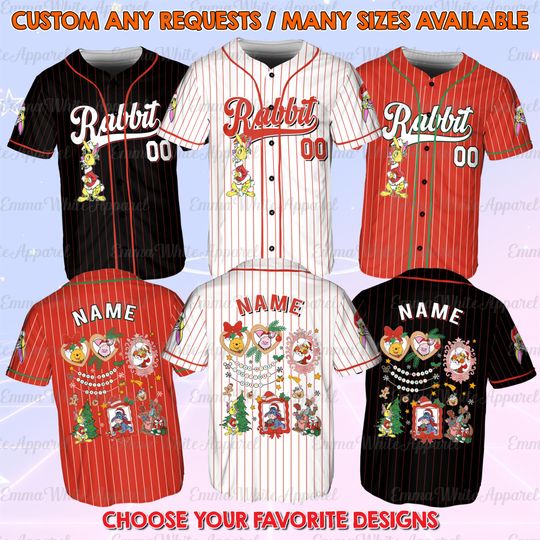 Discover Disney Coquette Bows Winnie The Pooh Christmas Jersey, Christmas Rabbit Coquette Bow Jersey, Winnie The Pooh Christmas Coquette Mirror Shirt