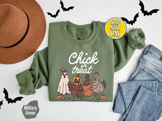 Discover Halloween Chicken Sweatshirt - Farm Animals Shirt for Chicken Lovers