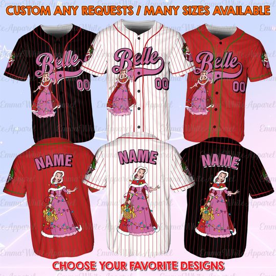 Discover Disney Princess Belle Christmas Jersey, Disney Belle Christmas Lights Jersey, Xmas Walt Disney Trip Shirt, Christmas 2025 Party Shirt