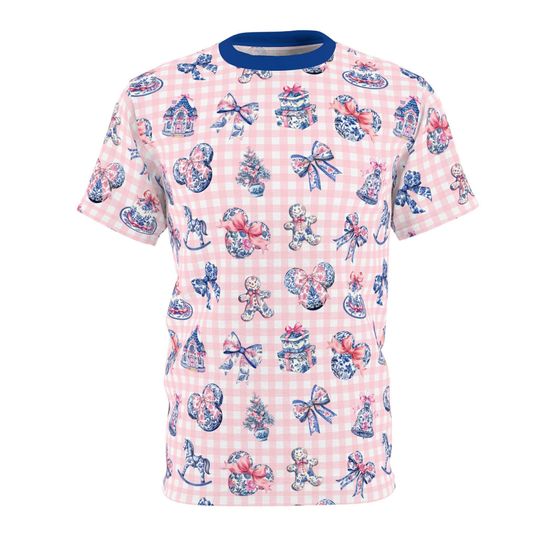 Discover Grandmillennial Toile Christmas Minnie 3D T-Shirt, Disney All Over Print Tee