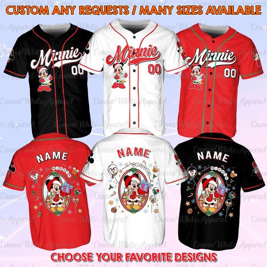 Discover Mickey And Friends Minnie Christmas Jersey, Disney Minnie Mirror Christmas Jersey, Mickey Very Merry Shirt, Disney Character Christmas Shirt