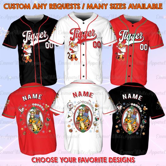 Discover Winnie The Pooh Tigger Christmas Jersey, Disney Tigger Mirror Christmas Jersey, Pooh Bear Christmas Shirt, Disneyland Christmas Party Jersey