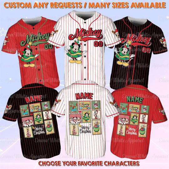 Discover Mickey Coquette Stamp Jersey, Mickey Christmas Jersey, Disneyland Xmas Shirt, Very Merry Christmas Party Shirt, Mickey Friends Xmas Jersey
