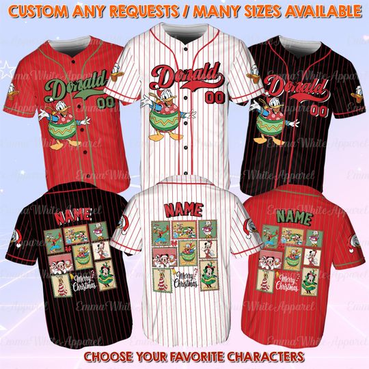 Discover Donald Coquette Stamp Jersey, Donald Christmas Jersey, Disneyland Holiday Shirt, Disney Family Vacation Shirt, Mickey Friends Xmas Jersey