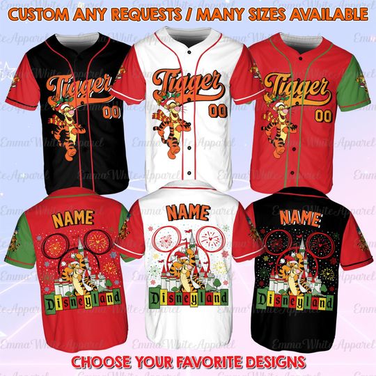 Discover Winnie The Pooh Tigger Christmas Jersey, Disneyland Tigger Christmas Jersey, Pooh Bear Christmas Shirt, Magic Kingdom Christmas Shirt