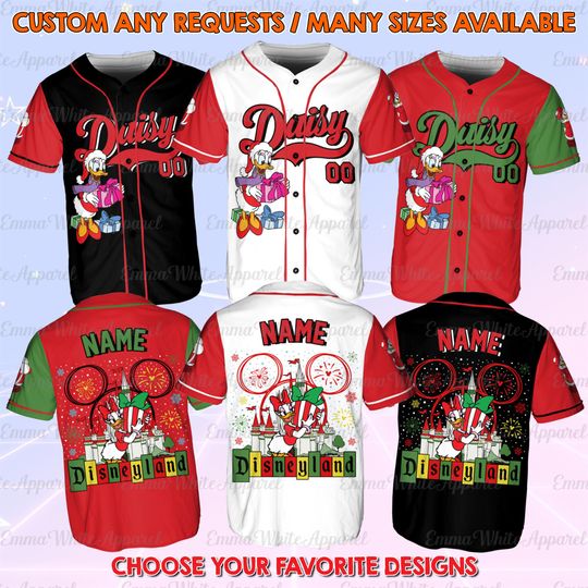 Discover Mickey And Friends Daisy Christmas Jersey, Disneyland Daisy Christmas Jersey, Mickey & Friends Santa Christmas Shirt, Disney Xmas Trip Shirt